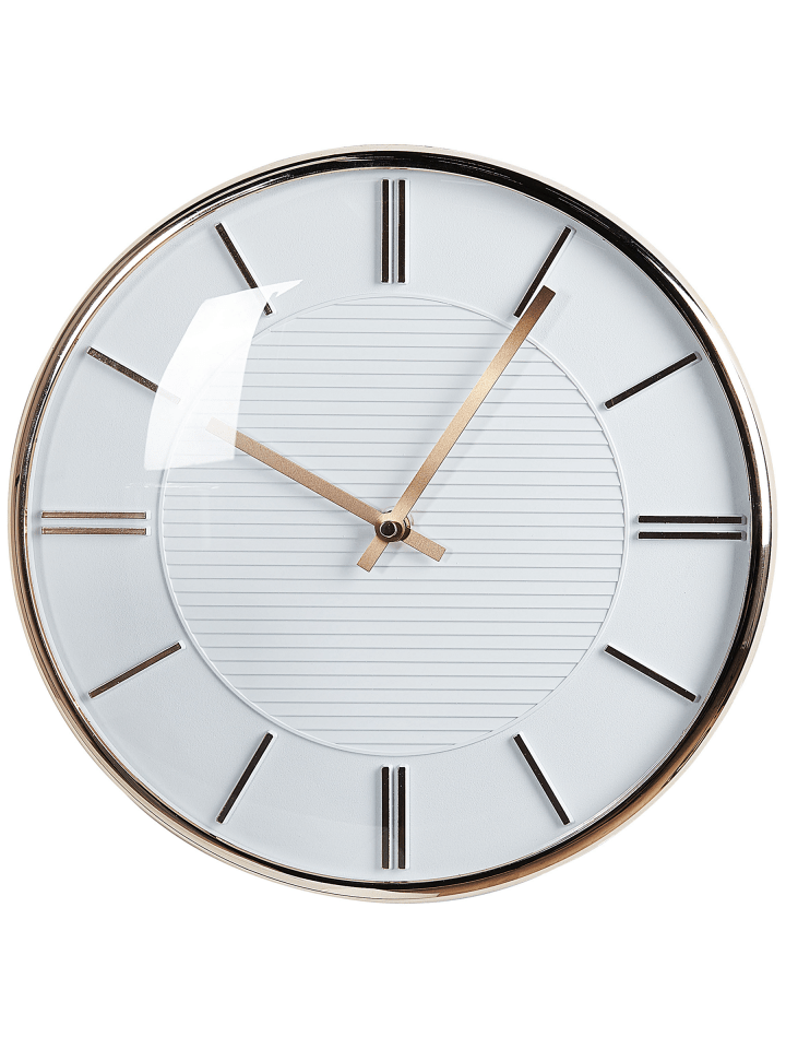 Wanduhr DAROCA in Weiß/Gold - (W) 34 x (H) 34 x (L) 3 cm