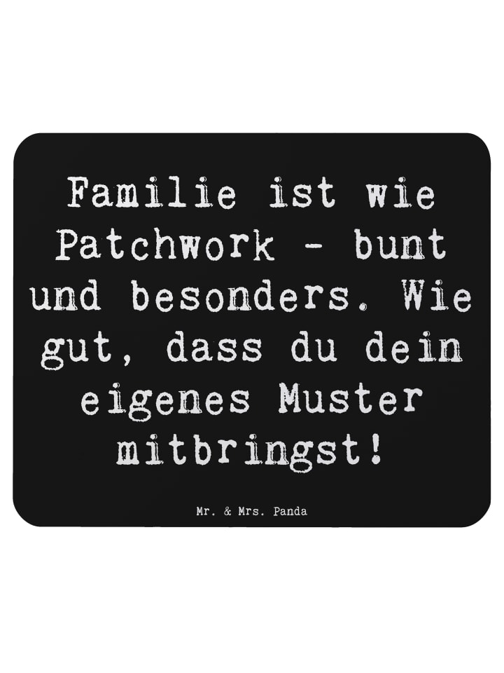 Mauspad Adoptivkind Patchworkfamilie mit Spruch in Schwarz