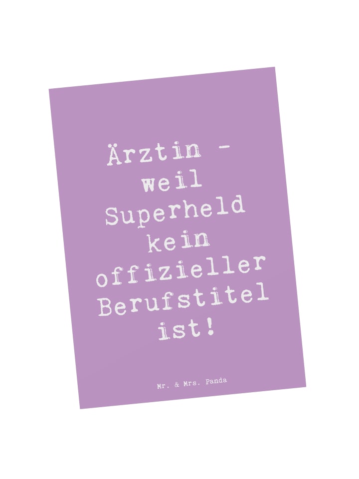 Grußkarte Spruch Ärztin Superheld mit Spruch in Lavendeltraum