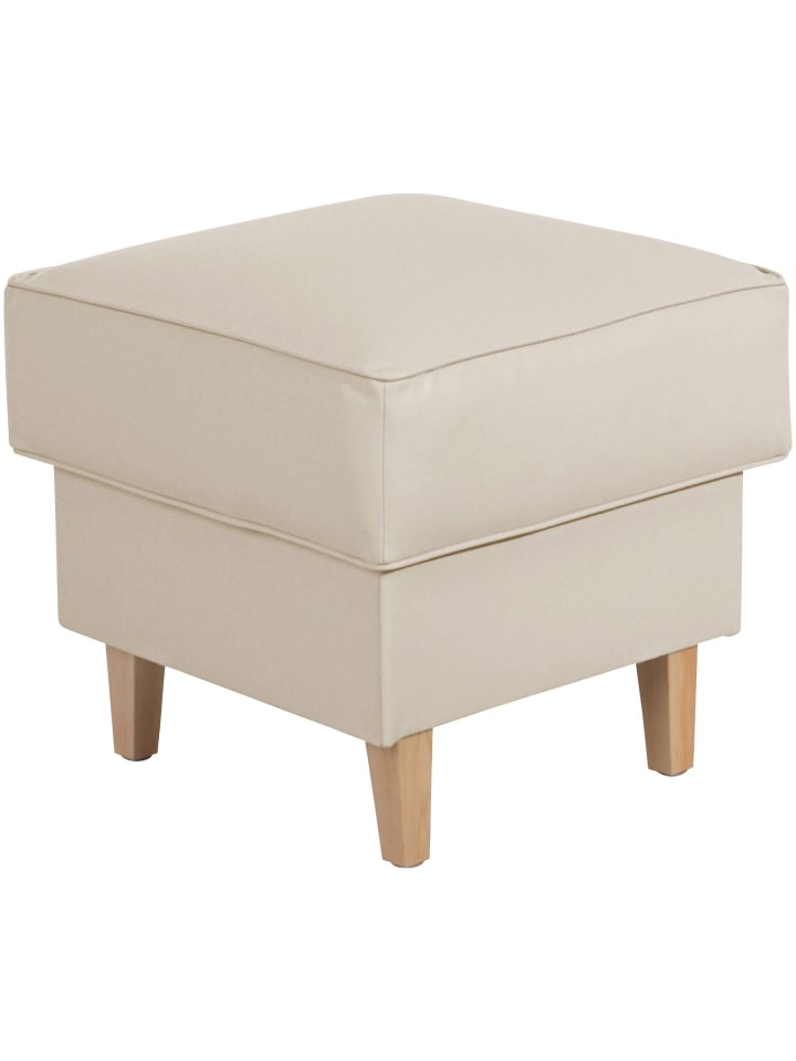 POLSTERHOCKER Karlen Kunstleder beige