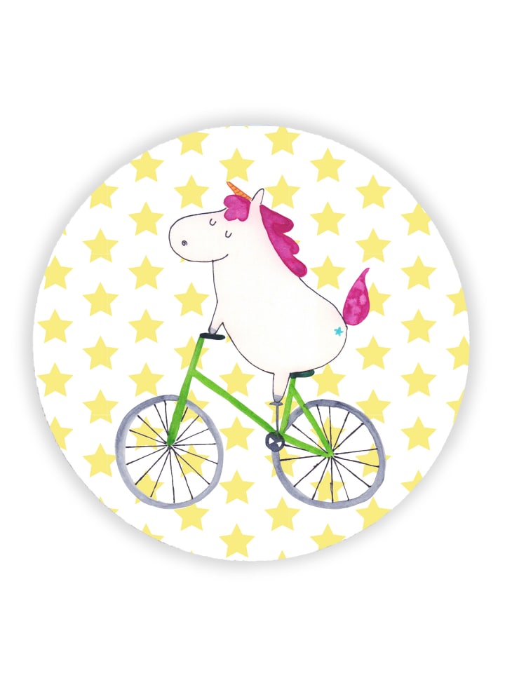 Magnet Einhorn Radfahrer ohne Spruch in Weiß
