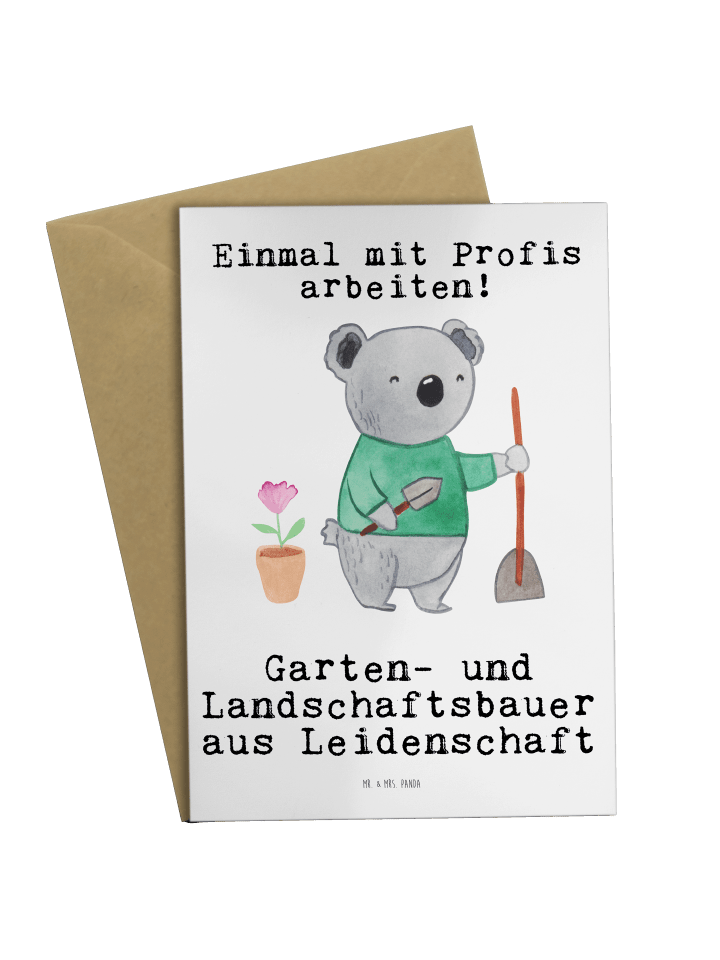 Grußkarte Garten- und Landschaftsbauer Leidensc... in Weiß