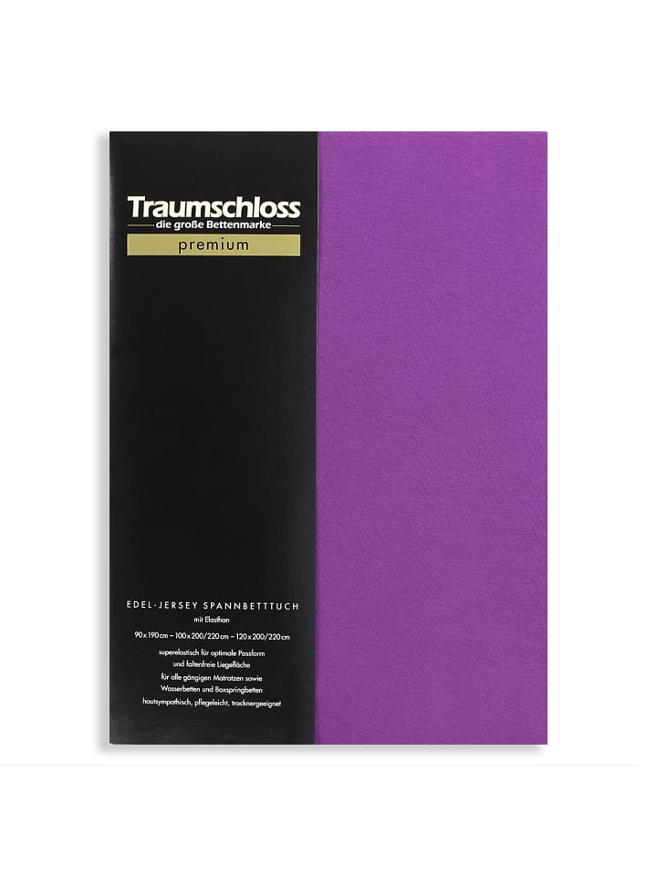 Premium Edel-Jersey Spannbettlaken in violett