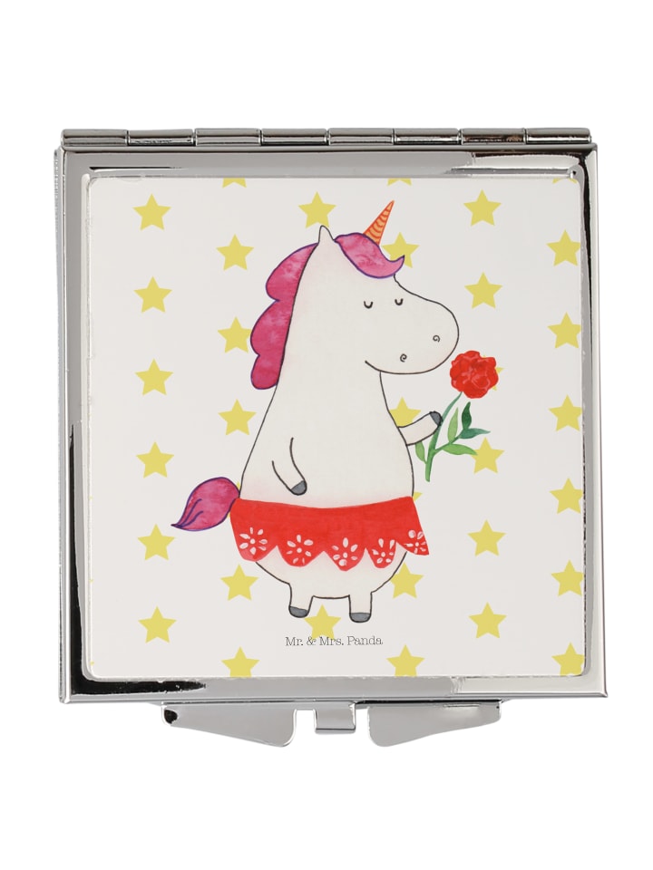 Handspiegel Einhorn Dame ohne Spruch in Weiß