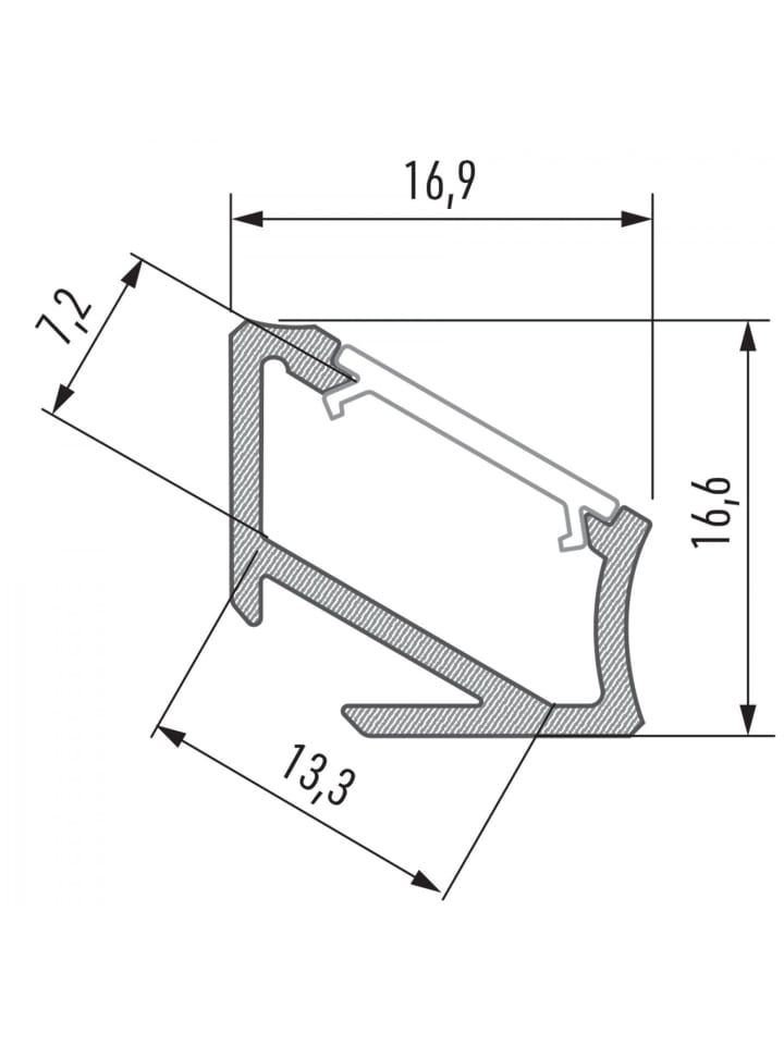 LED Aluminium Eckprofil PD-C 1 Meter Aluprofil Leiste Silber in Silber