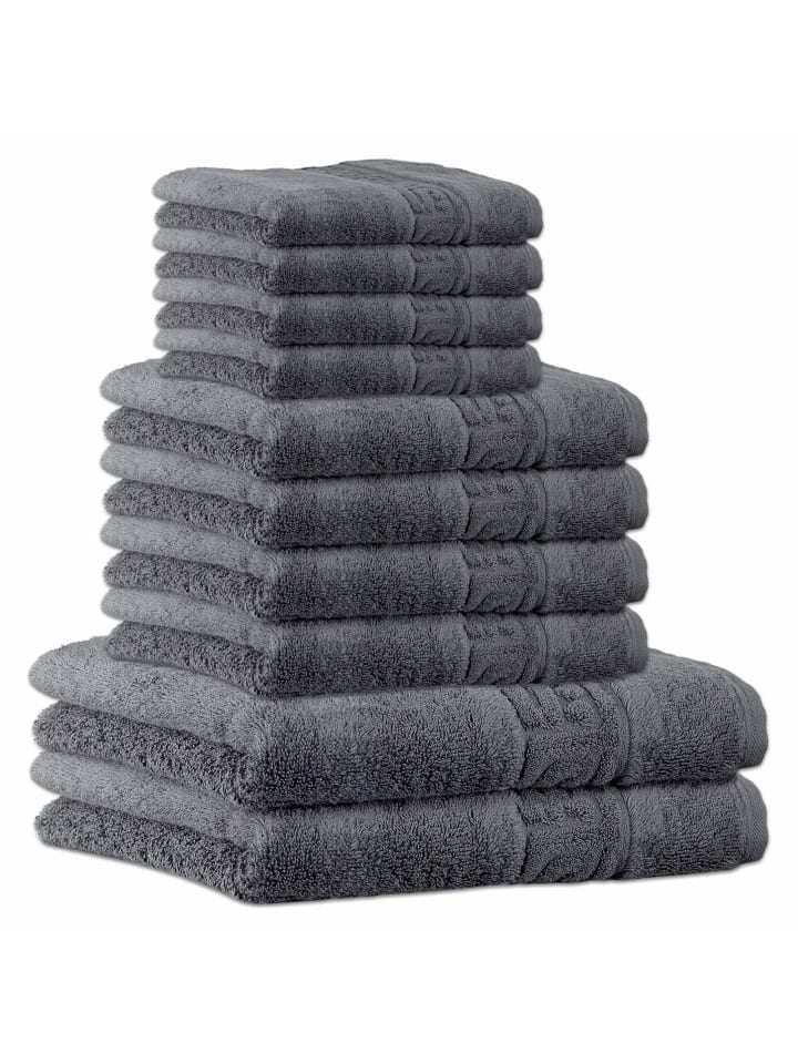 Handtuch 10er Pack in Anthrazit