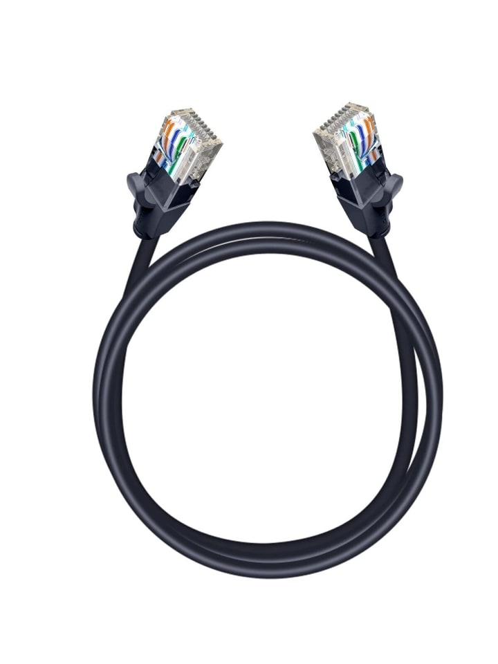Netzwerkkabel RJ45 LAN-Kabel , UTP, Cat.6a 10m Schwarz