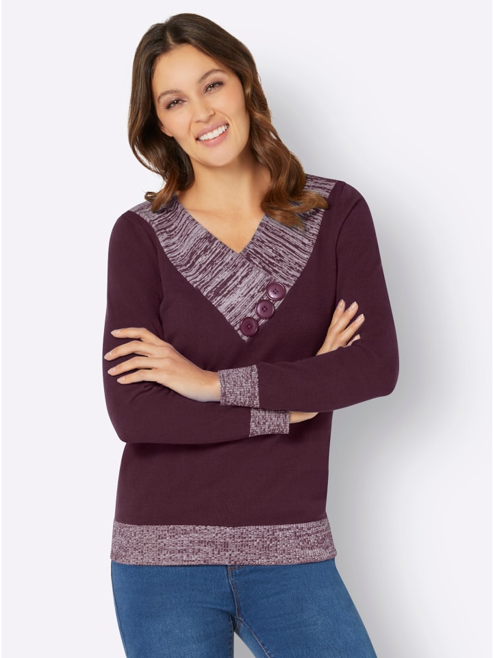 Langarm-Pullover in burgund