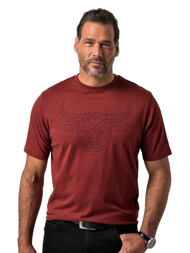Kurzarm T-Shirt in rostbraun