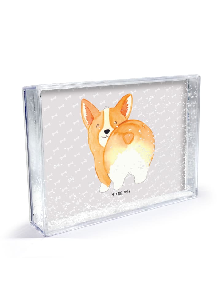 Bilderrahmen Corgi Po ohne Spruch in Grau Pastell