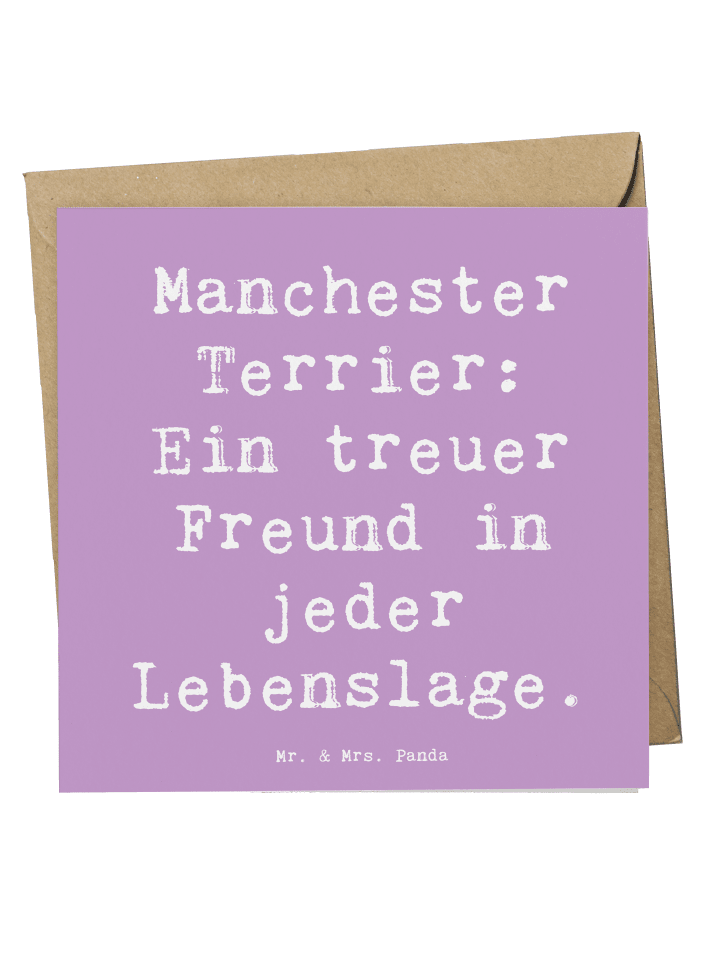 Deluxe Karte Spruch Manchester Terrier Freundsc... in Lavendeltraum