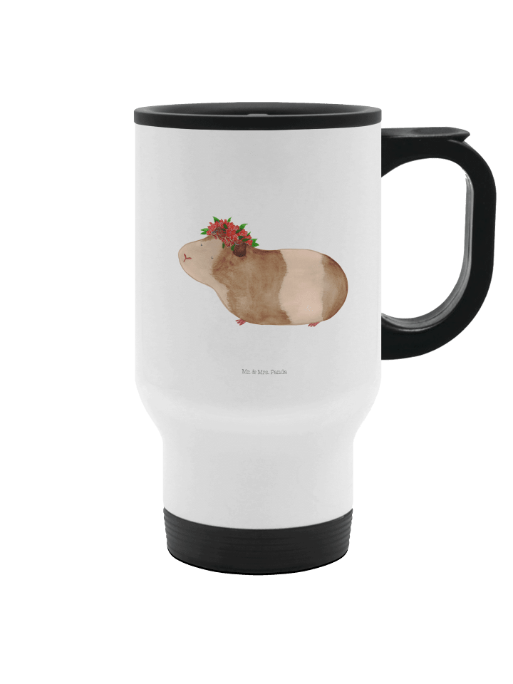 Kaffee-Thermobecher Meerschweinchen Weisheit oh... in Weiß
