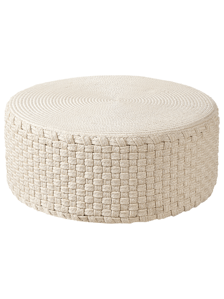 Pouf MITHI in Beige - (W) 70 x (H) 30 x (L) 70 cm
