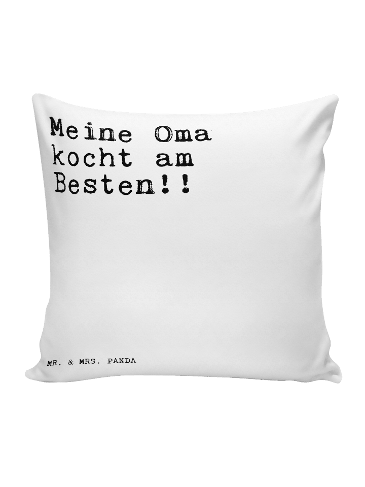 Kopfkissen Meine Oma kocht am... mit Spruch in Weiß