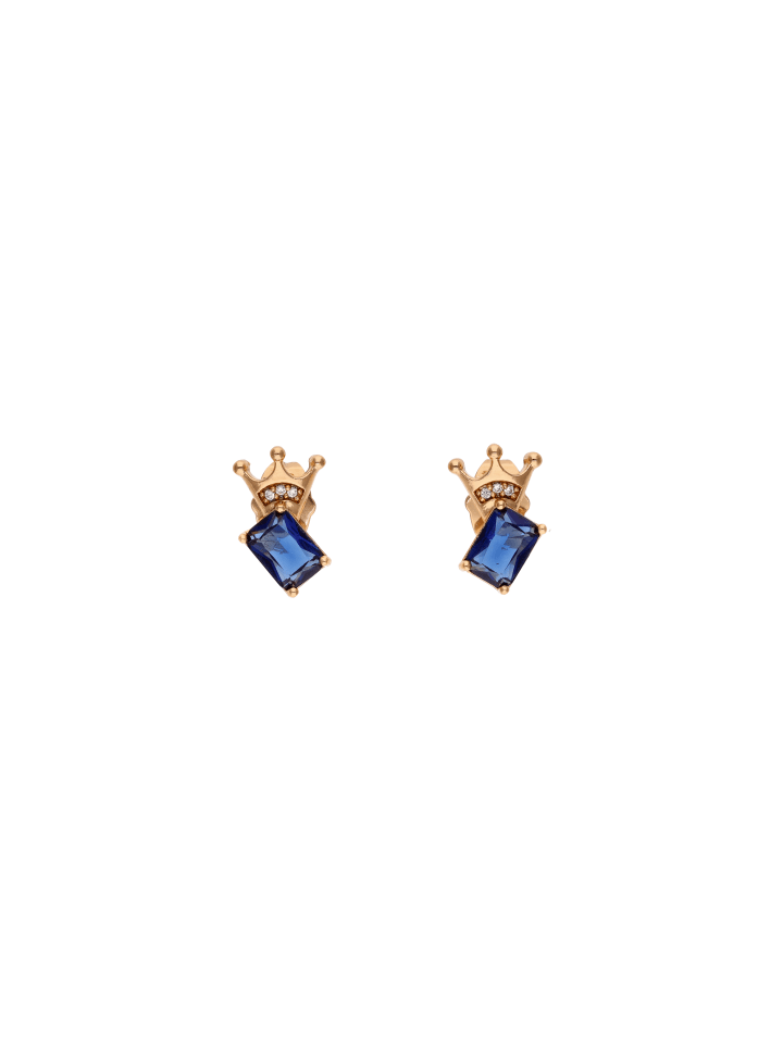 Women Stud Earrings in Rose Gold Navy