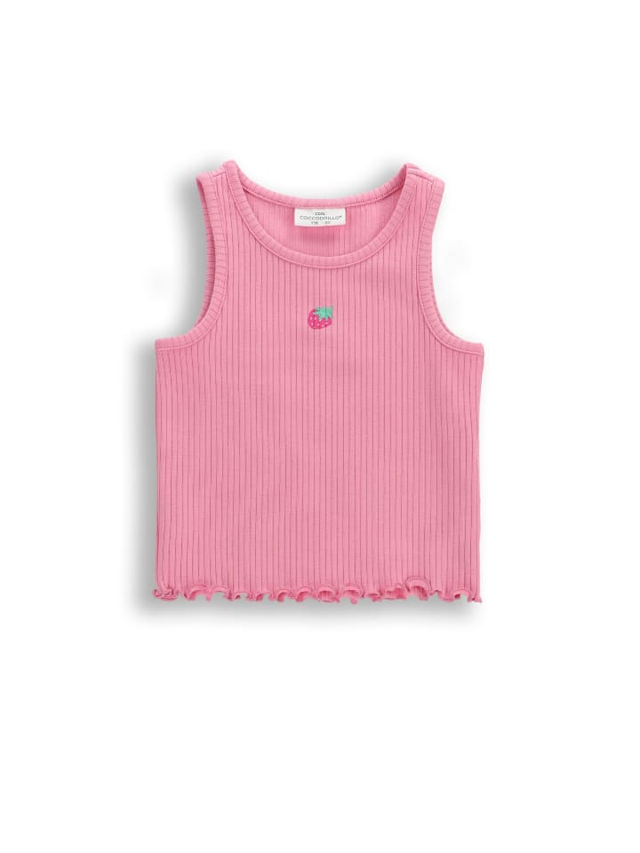Geripptes top in rosa