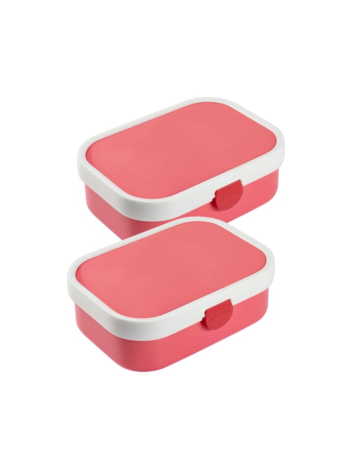 2er Set Brotdosen mit Einsatz Campus in Pink & Pink 700 ml