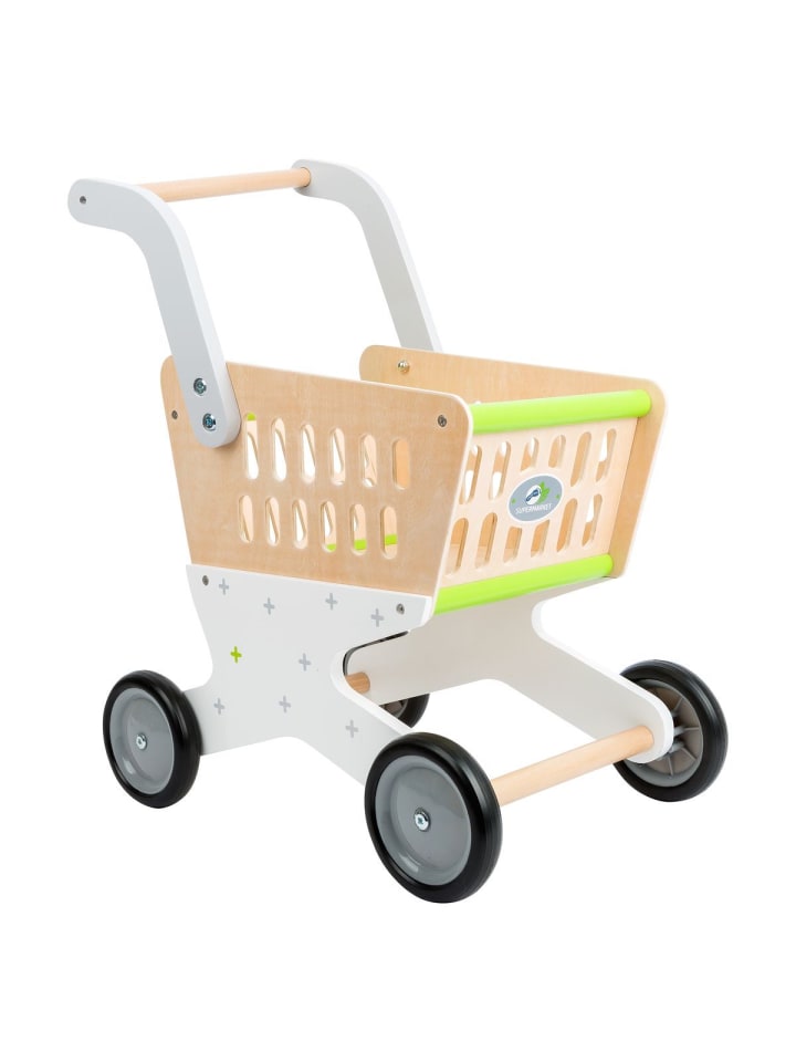 Einkaufswagen Trend aus Holz in brown,white
