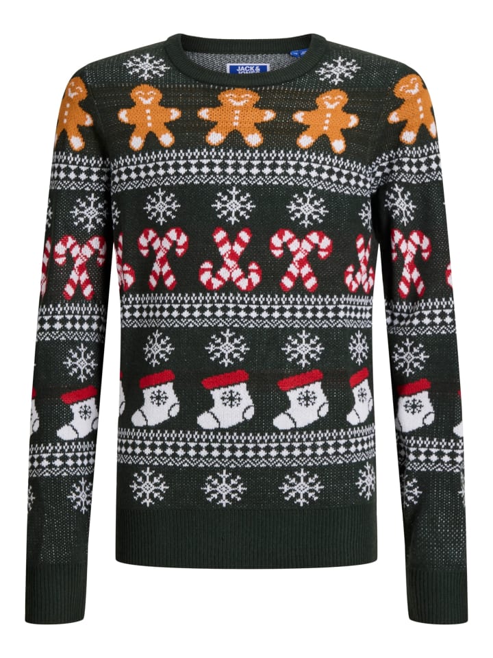 Weihnachtspullover Strickpullover Jjxmas in scarab