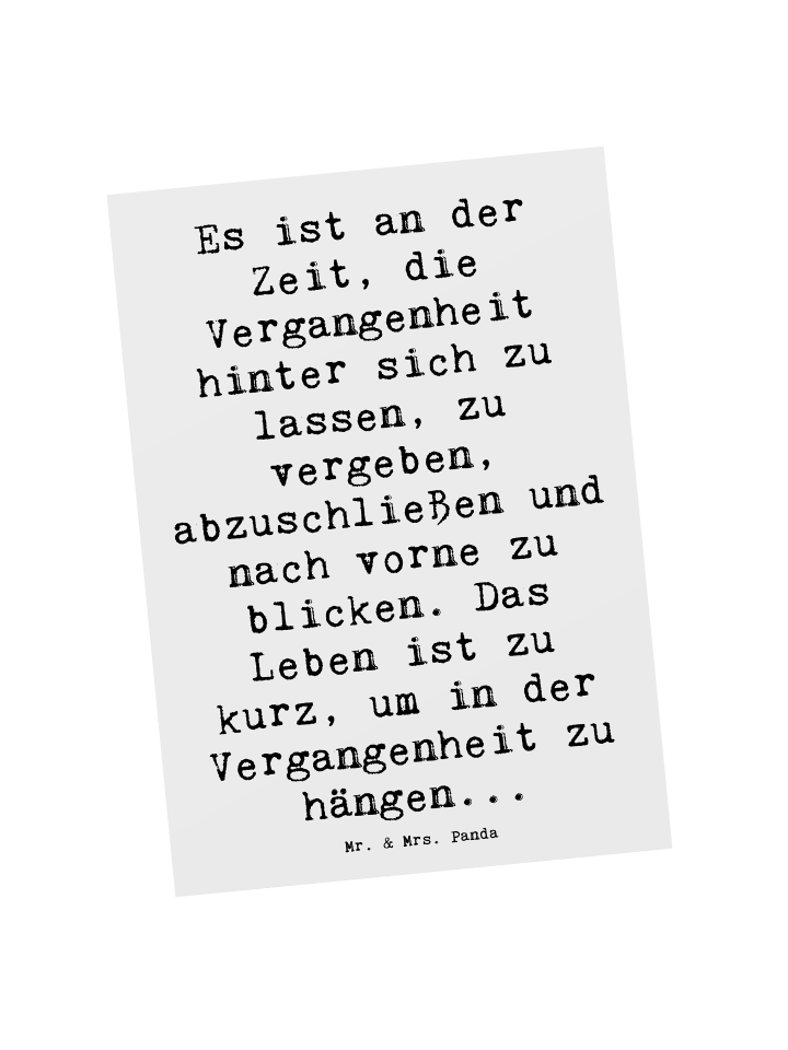 Postkarte Spruch Vergebung und Zukunft mit Spruch in Weiß