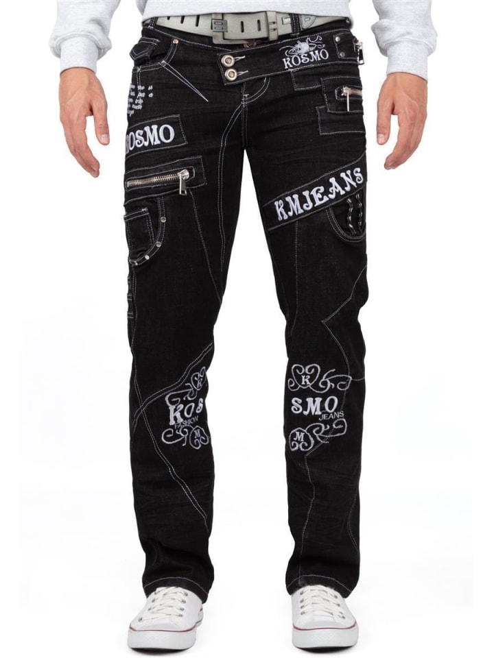 Herren Regular Fit Jeans Stonewashed in Black