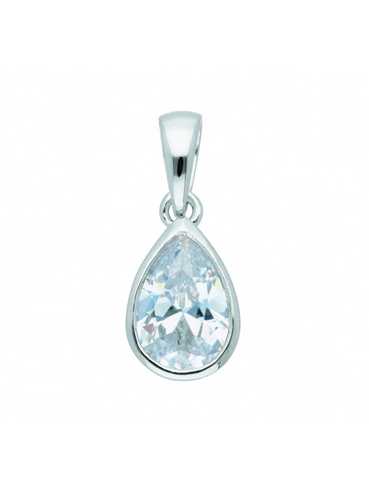 Damen 925 Silber Anhänger mit Zirkonia in silber