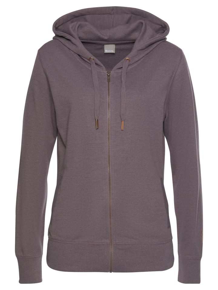 Sweatjacke in mauve-meliert