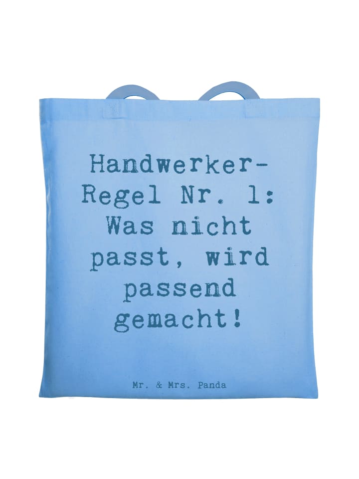 Umhängetasche Spruch Handwerker Lösung mit Spruch in Sky Blue
