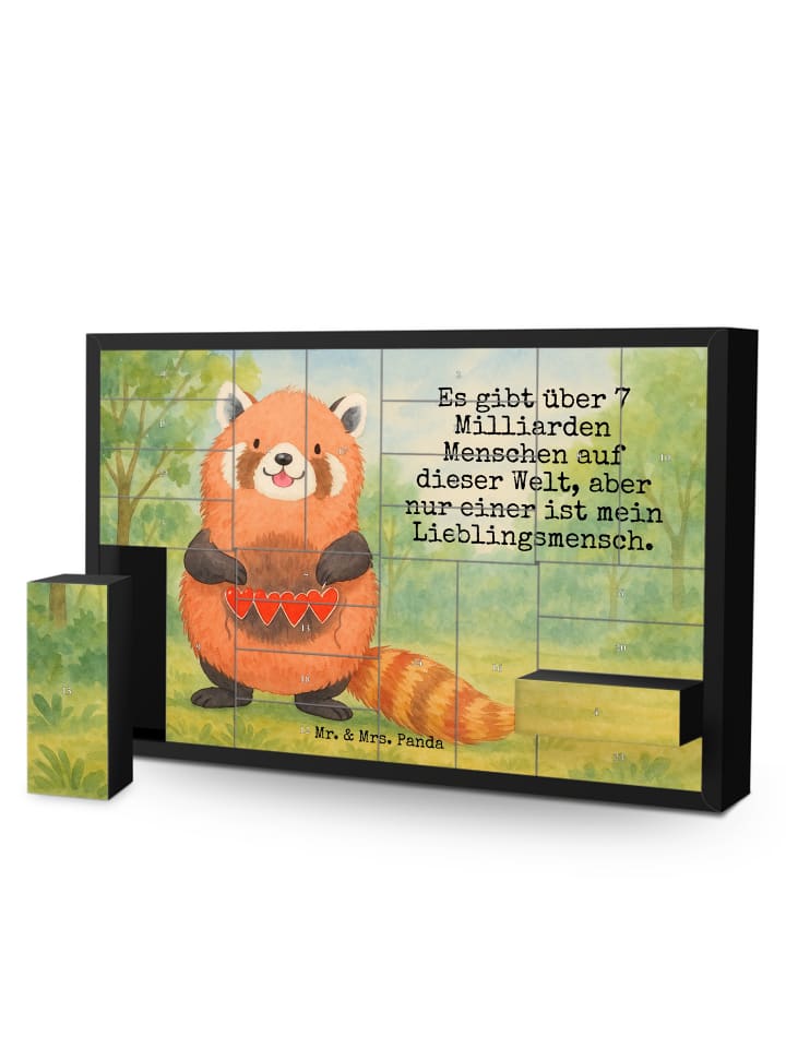 Weihnachtskalender Roter Panda Design mit Spruch in Weiß