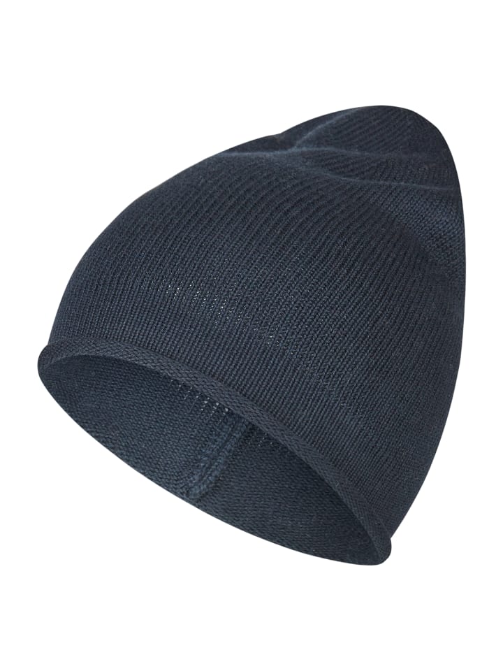 GOTS Strickmütze Rollrand in marineblau