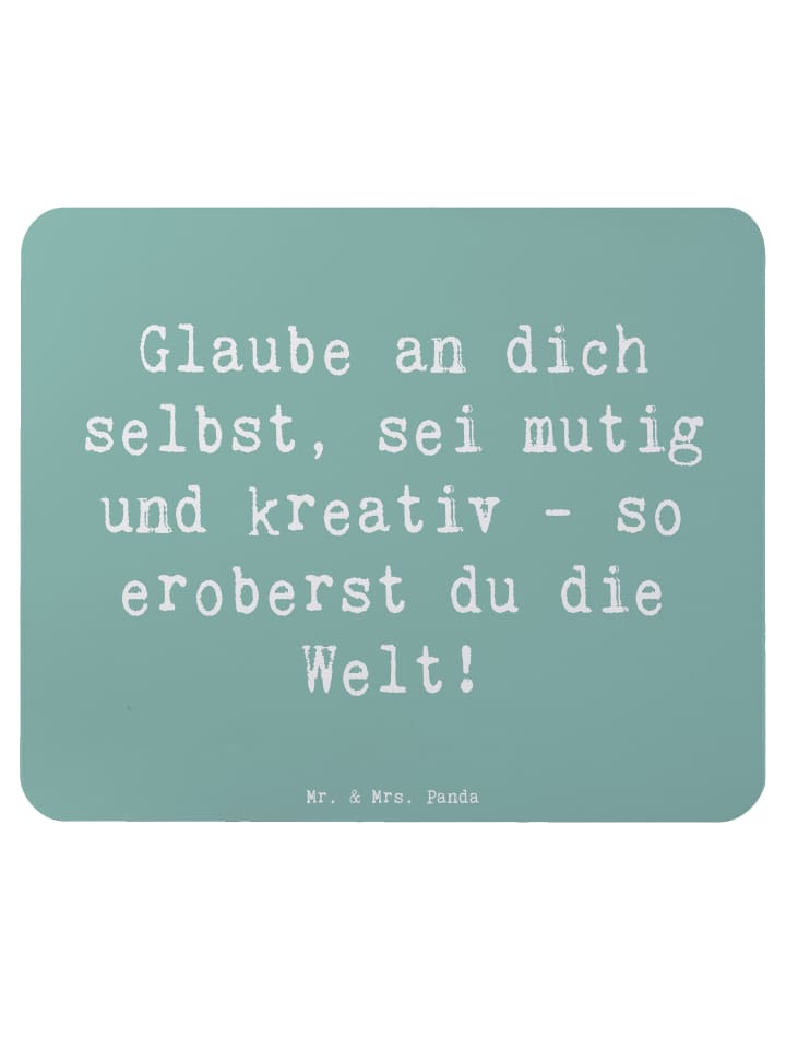 Mouse Pad Spruch Die Freude an der Kreativität ... in Meeresbrise