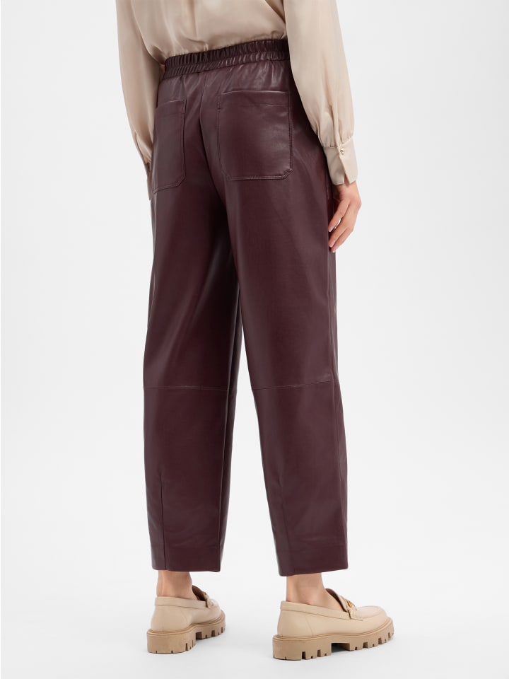 Kunstlederhose Myha Edgy in aubergine - 0001