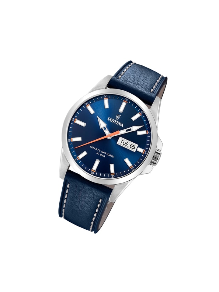 Analog-Armbanduhr Festina Klassik blau groß (ca. 41mm)