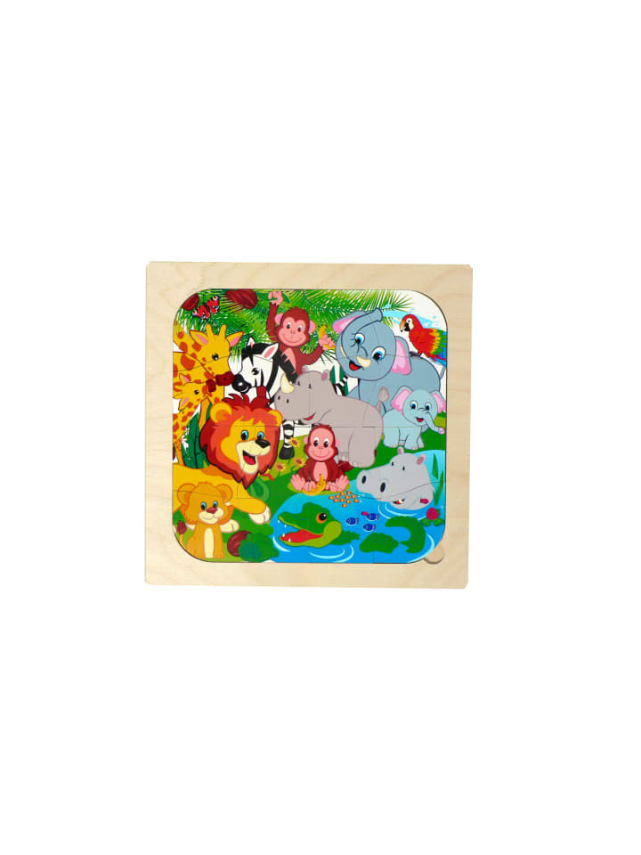 Puzzle "Dschungeltiere" in Bunt