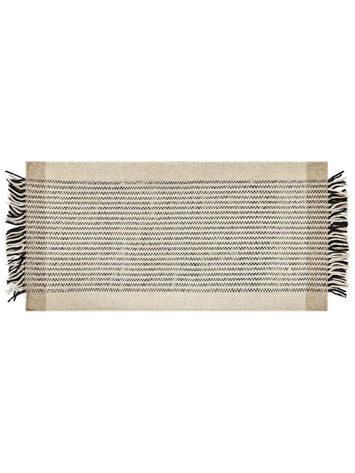 Geflochtener Teppich DIVARLI in Beige/Schwarz - (W) 80 x (H) 1.5 x (L) 150 cm