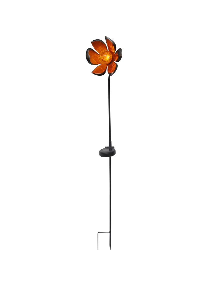 LED Gartenleuchte Solarstab Blume Glaskugel in Blüte 84cm Lichtsensor