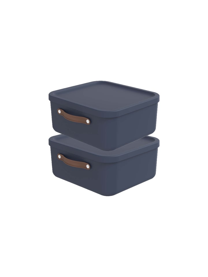 2er-Set Kiste mit Deckel Maloja 20l in Midnight blau