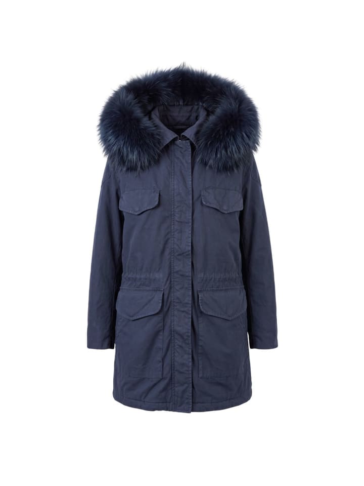 Blau Baumwolle Damen Jacke
