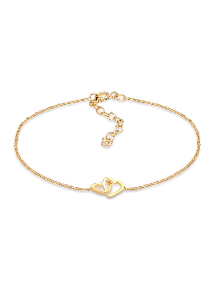 Armband 925 Sterling Silber Herz in Gold