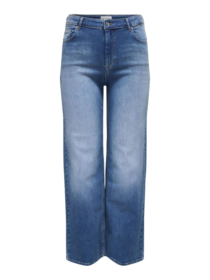 Jeans mit weitem Bein in Medium Blue Denim