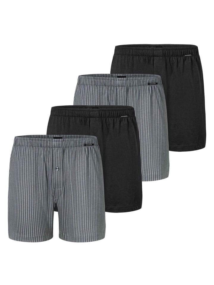 Boxershort 4er Pack in Schwarz/Grau