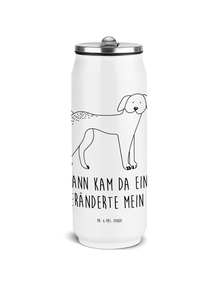 Thermobecher Hund Dogge mit Spruch in Weiß