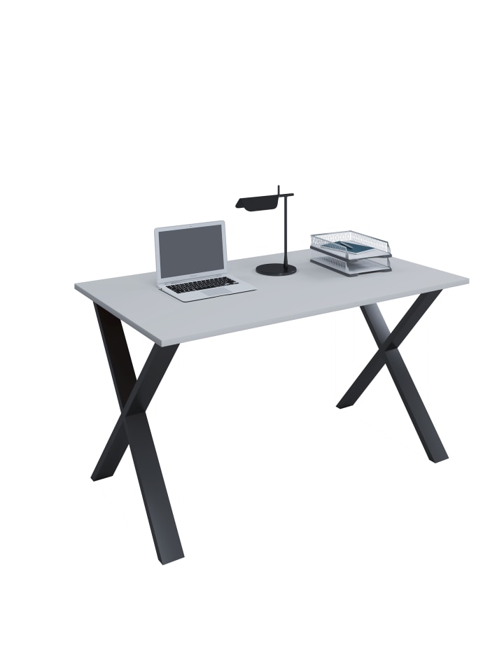 Schreibtisch Bürotisch Computertisch 110x80 Lona X in Schwarz / Weiß