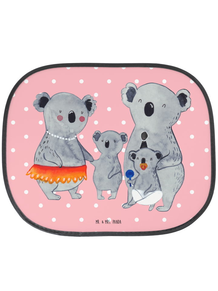 Sonnenschutz Auto Koala Familie ohne Spruch in Rot Pastell