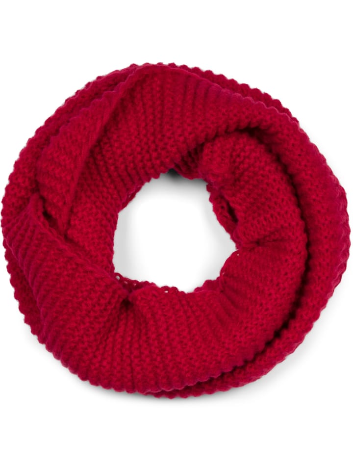 Strickloop mit Wellenmuster in Bordeaux-Rot