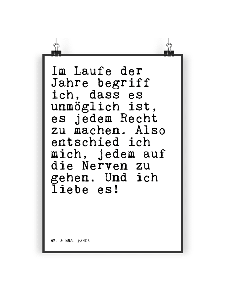 Poster Im Laufe der Jahre... mit Spruch in Weiß
