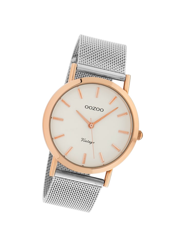 Analog-Armbanduhr Oozoo Timepieces silber mittel (ca. 38mm)