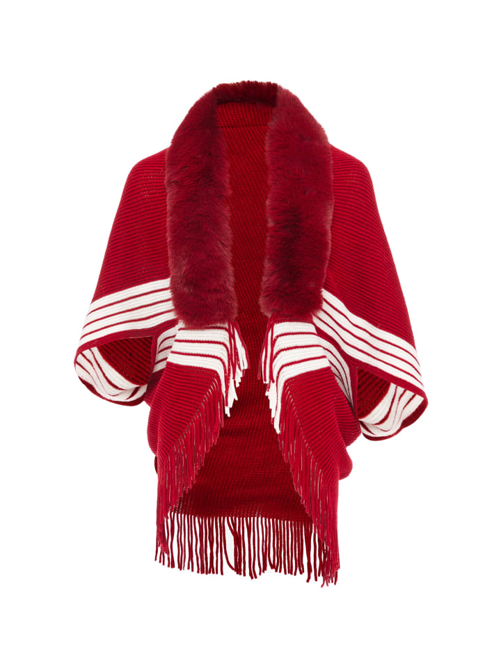 Damen Poncho in Rot