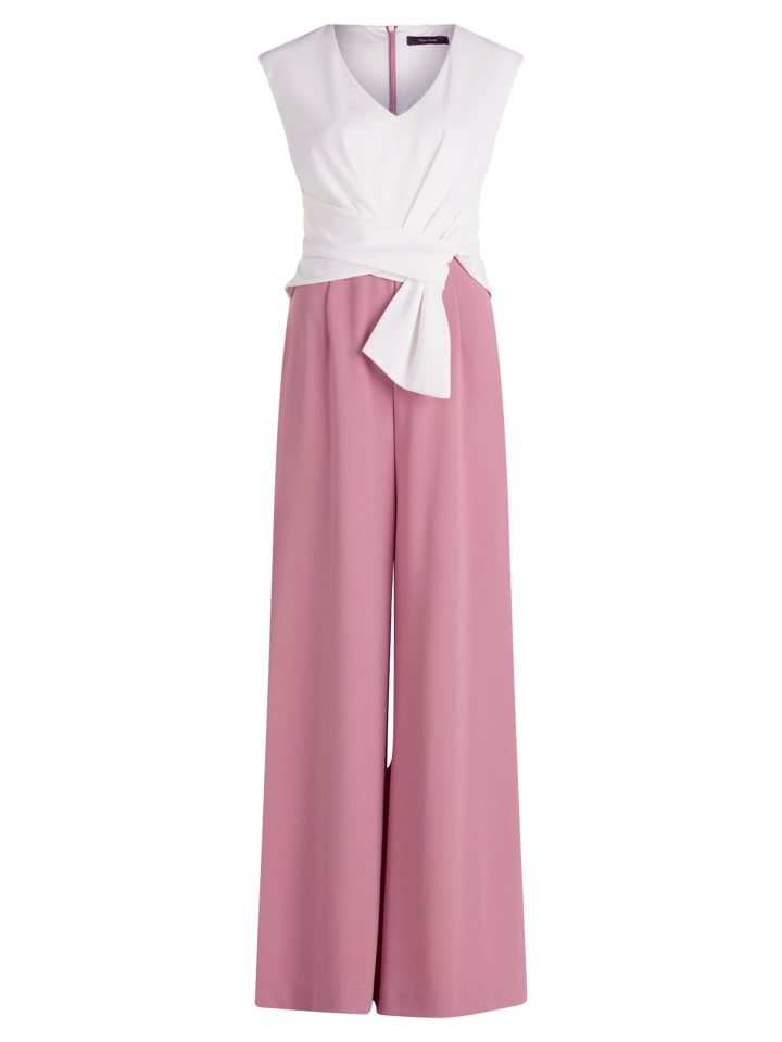 Jumpsuit mit weitem Bein in Patch Rosé/White