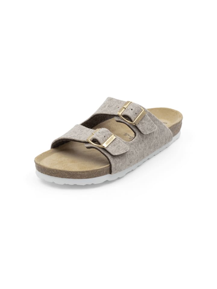 Wollfilz Pantoletten in beige-meliert